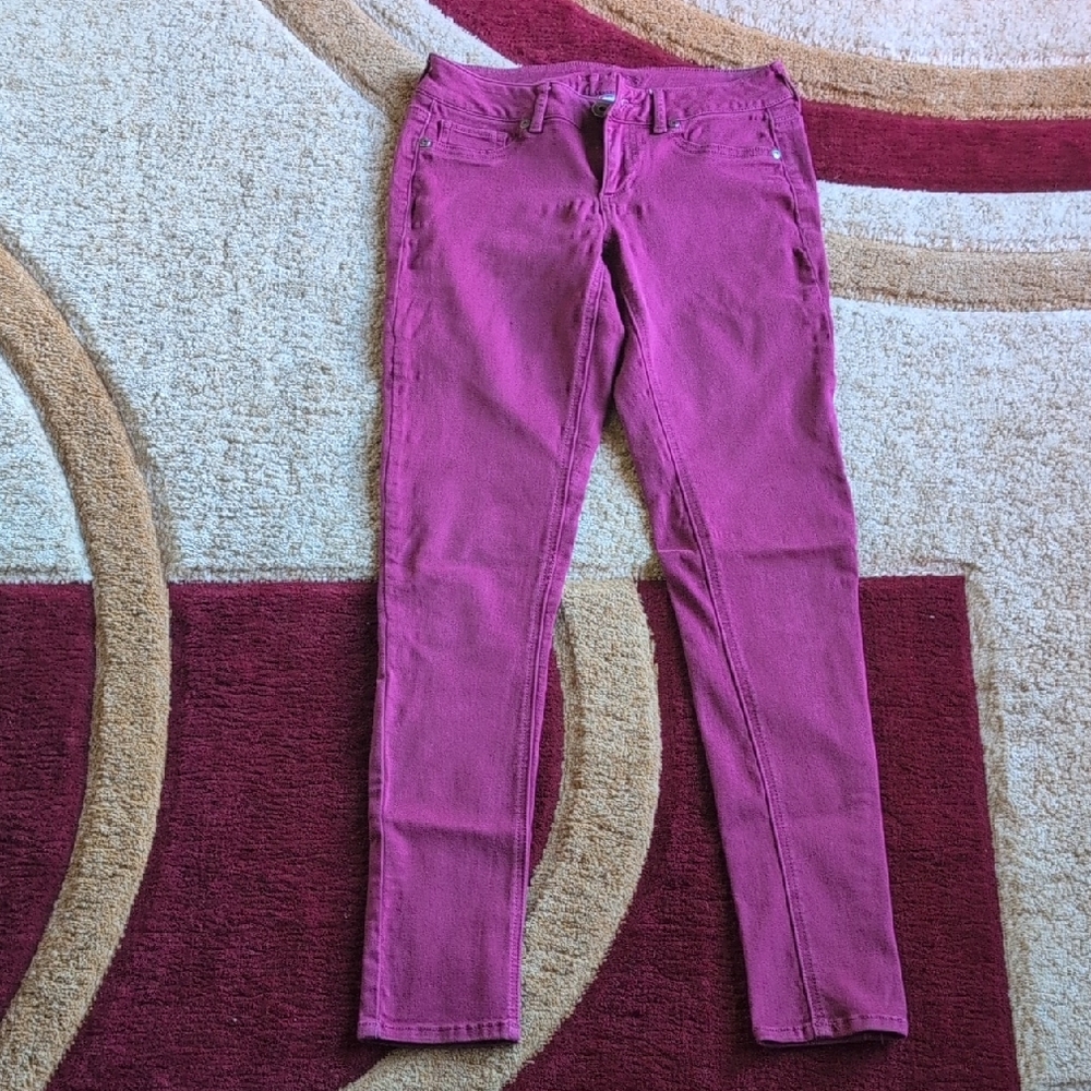 Maurices Maroon Cotton Blend Pants